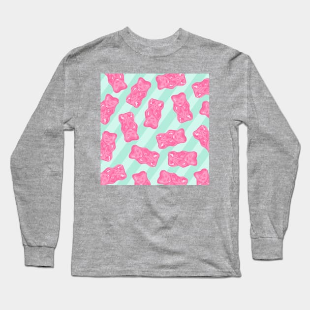Gummy Bears Pattern Long Sleeve T-Shirt by XOOXOO